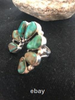 Native American Navajo Sterling Silver Green Turquoise Naja Ring Sz 11 Gift 379