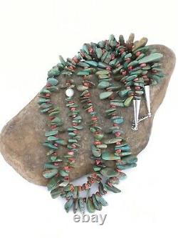 Native American Navajo Sterling Silver ROYSTON Turquoise 23 Necklace 4913 Gift