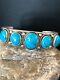 Native American Sterling Silver Blue Turquoise Bracelet Mens Gift 8689