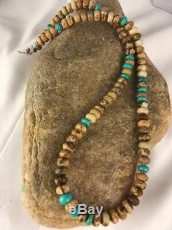 Native American Sterling Silver Turquoise Picture Jasper Men's Necklace Gift