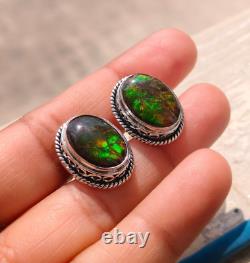 Natural AAA Quality Ammolite Cufflinks Oval Gemstone Silver Unisex Jewelry Gift