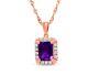 Natural Amethyst Necklace 925 Sterling Rose Gold Plated Necklace Jewelry Gift