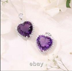 Natural Amethyst Pendant Necklace 925 Sterling Silver Jewelry Gift For Wife Girl