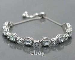 Natural Aquamarine Tie Bracelet, 925 Sterling Silver, Aquamarine Jewelry, Gift