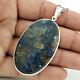 Natural Azurite Gemstone Birthday Gift Pendant 925 Sterling Silver Jewelry Gift