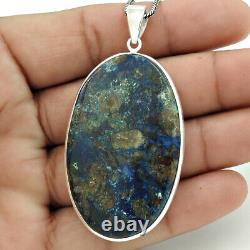 Natural Azurite Gemstone Birthday Gift Pendant 925 Sterling Silver Jewelry Gift