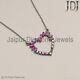 Natural Diamond Ruby Gemstone 925 Silver Heart Shape Chain Necklace Gift Jewelry