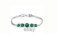 Natural Emerald Bracelet 925 Sterling Silver Jewelry Gift For Anniversary Gift