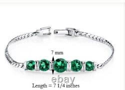 Natural Emerald Bracelet 925 Sterling Silver Jewelry Gift For Anniversary Gift