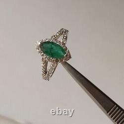 Natural Emerald Gemstone 925 Sterling Silver Band Handmade Women Jewelry Gift