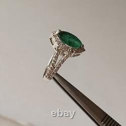 Natural Emerald Gemstone 925 Sterling Silver Band Handmade Women Jewelry Gift