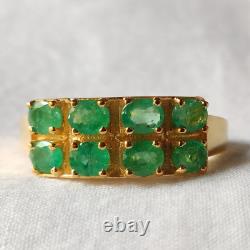 Natural Emerald Gemstone 925 Sterling Silver Gold Plating For Men Jewelry Gift