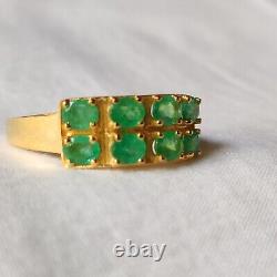 Natural Emerald Gemstone 925 Sterling Silver Gold Plating For Men Jewelry Gift