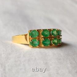 Natural Emerald Gemstone 925 Sterling Silver Gold Plating For Men Jewelry Gift