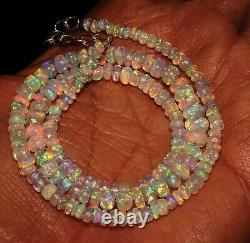 Natural Ethiopian Welo Fire opal Beads Necklace Stand For Men and Women Gift 176