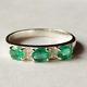 Natural Green Emerald Stunning Women Sterling Silver 925 Ring Great Jewelry Gift