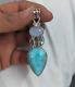 Natural Larimar Gemstone 925 Silver Topaz Moonstone Long Pendant Jewelry Gift