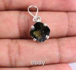 Natural Moldavite Gemstone 925 Sterling Silver Jewelry Gift For Girls