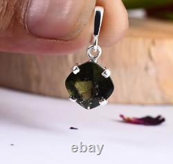 Natural Moldavite Gemstone 925 Sterling Silver Jewelry Gift For Girls