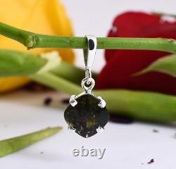 Natural Moldavite Gemstone 925 Sterling Silver Jewelry Gift For Girls