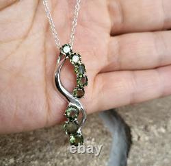 Natural Moldavite Gemstone 925 Sterling Silver Jewelry Gift For Special Party