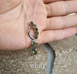 Natural Moldavite Gemstone 925 Sterling Silver Jewelry Gift For Special Party