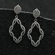 Natural Pave Diamond 925 Sterling Silver Earrings Fine Jewelry Gift For Her