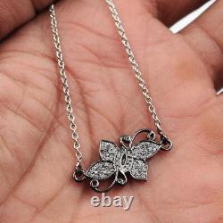 Natural Pave Diamond 925 Sterling Silver Necklace Pendent Fine Jewelry Gift