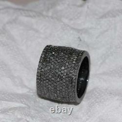 Natural Pave Diamond Ring Band Ring 925 Sterling Silver Jewelry Gift For Wife