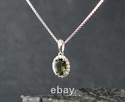 Natural Peridot With Diamond 925 Sterling Silver Jewelry Gift For Girls