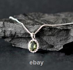 Natural Peridot With Diamond 925 Sterling Silver Jewelry Gift For Girls