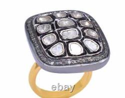 Natural Polki Diamond Pave Jewelry Sterling Silver Handmade Ring Gift For her