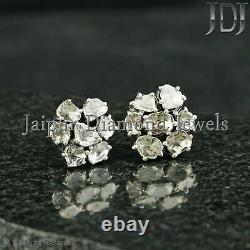 Natural Polki Diamond Stud Earrings 925 Sterling Silver CHRISTMAS GIFT Jewelry