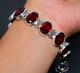 Natural Red Garnet Bracelet 925 Sterling Silver Jewelry Gift For Best Friend