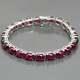 Natural Ruby Bracelet, 925 Sterling Silver, Tennis Bracelet, Ruby Jewelry, Gift