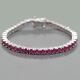 Natural Ruby Bracelet, 925 Sterling Silver, Tennis Bracelet, Ruby Jewelry, Gift