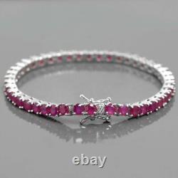 Natural Ruby Bracelet, 925 Sterling Silver, Tennis Bracelet, Ruby Jewelry, Gift