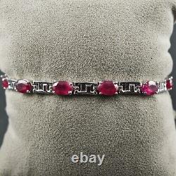 Natural Ruby Gemstone 925 Sterling Silver Bracelet Fine Jewelry Gift for Her