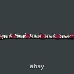 Natural Ruby Gemstone 925 Sterling Silver Bracelet Fine Jewelry Gift for Her