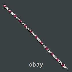 Natural Ruby Gemstone 925 Sterling Silver Bracelet Fine Jewelry Gift for Her