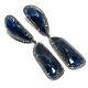 Natural Sapphire Pave Diamond 925 Sterling Silver Dangle Earring Jewelry Gift SA