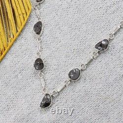 Natural Shungite Necklace 925 Sterling Silver Handmade Jewelry Women's Gift 18