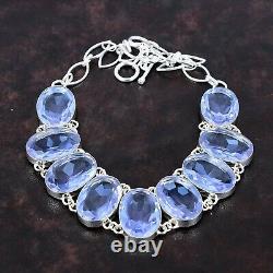 Natural Tanzanite Quartz 925 Sterling Silver Wedding Gift Chain Necklace Jewelry