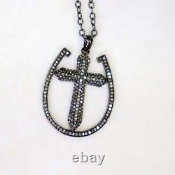 Natural pave Diamond 925Sterling Silver pendent fine gift for girlfriend Jewelry