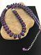 Navajo Indian Purple Sugilite Turquoise Bead Sterling Silver Necklace Gifts 322