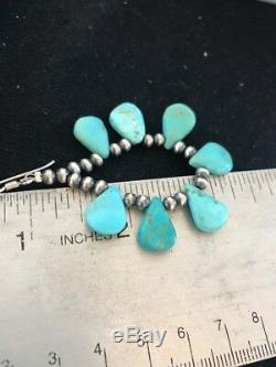 Navajo Native American Blue Cluster Turquoise Sterling Silver Earrings Gift