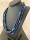 Navajo Native American Sterling Silver Lapis 3S Turquoise Necklace 21 257 Gift