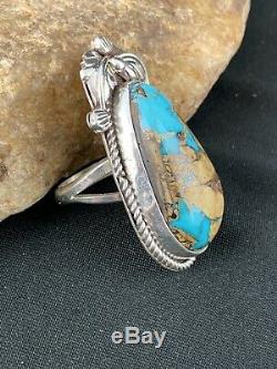 Navajo Native American Sterling Silver Royston Turquoise Ring Sz 8.5 Gift 287