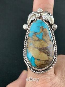 Navajo Native American Sterling Silver Royston Turquoise Ring Sz 8.5 Gift 287