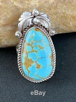 Navajo Native American Sterling Silver Spiderweb Turquoise Ring Sz 9 Gift 285